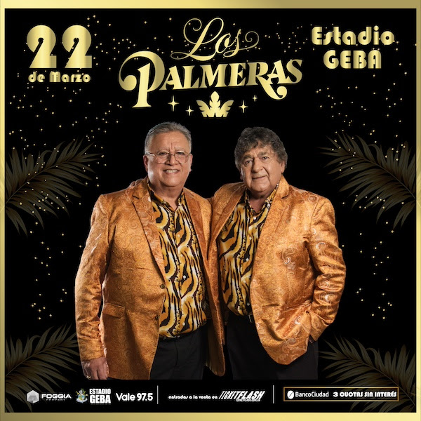 ¡LOS PALMERAS, la banda de culto tropical, llega el 22 de MARZO al ESTADIO GEBA!